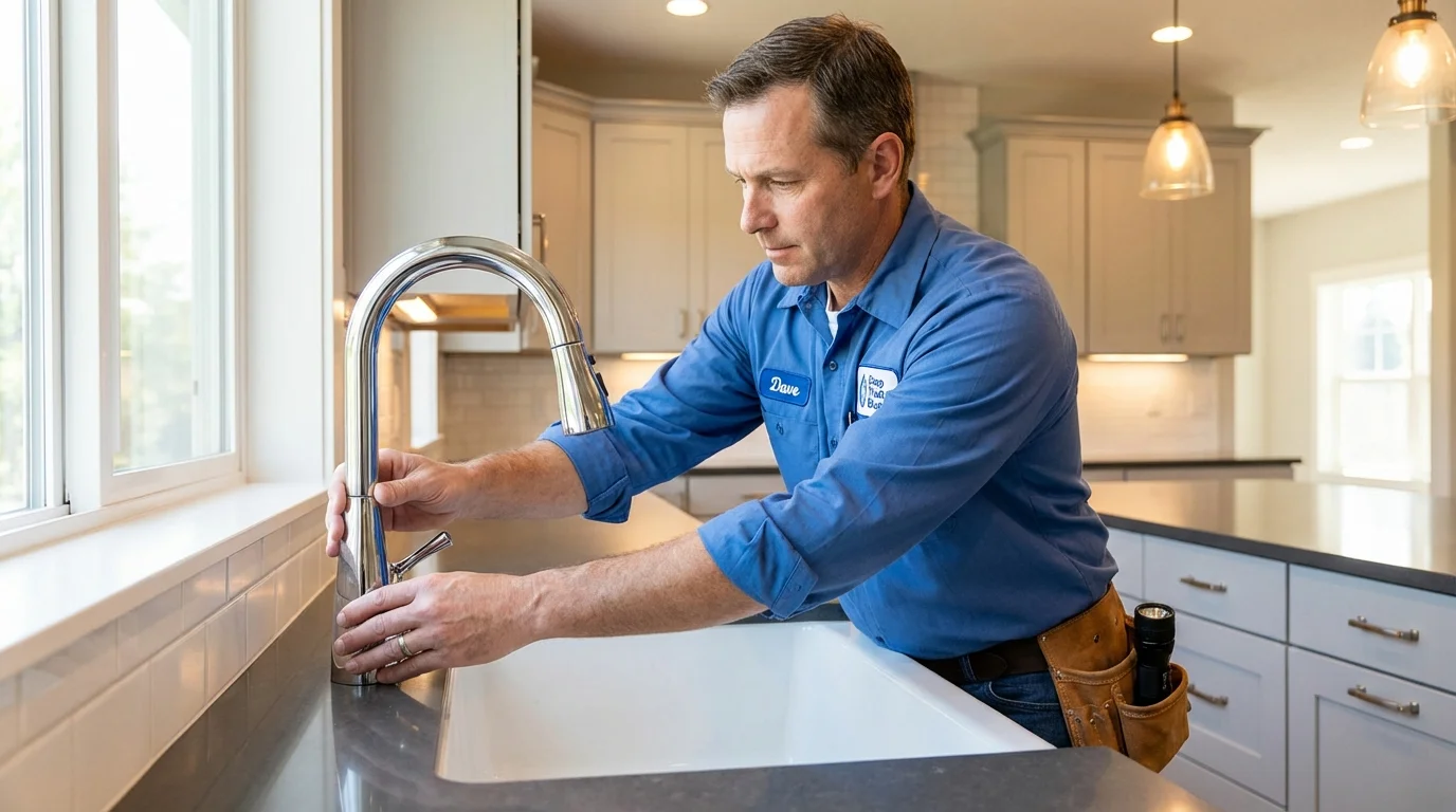 Kitchen faucet installation by Johns Plumbing LLC in Alloway